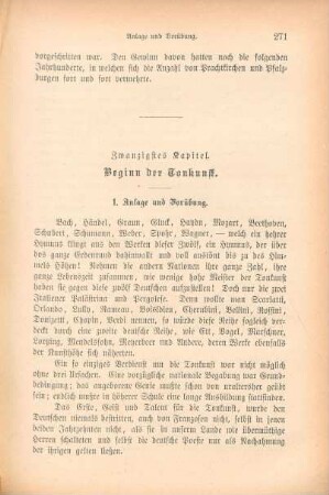 Zwanzigstes Kapitel. Beginn der Tonkunst