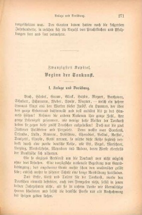 Zwanzigstes Kapitel. Beginn der Tonkunst