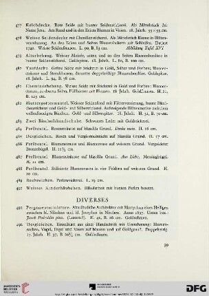 Diverses (Nr. 491-510)
