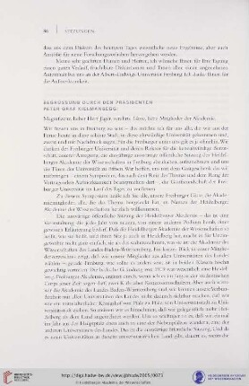 Begrüßung durch den Präsidenten Peter Graf Kielmansegg