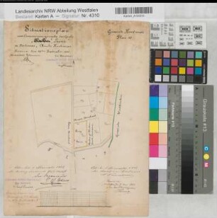 Hoetmar (Warendorf) Grube Prinz Lageplan 1882 1 : 3280 36,5 x 27 kol. Zeichnung Bergämter Nr. 5365