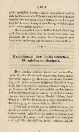 Errichtung der holländischen Handelsgesellschaft