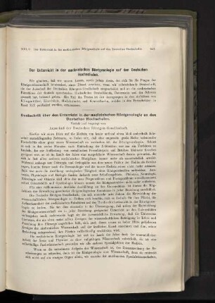 Denkschrift über den Unterricht in der medizinischen Röntgenologie an den Deutschen Hochschulen.
