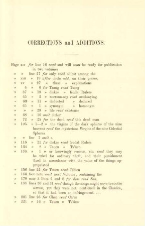 Corrections and additions