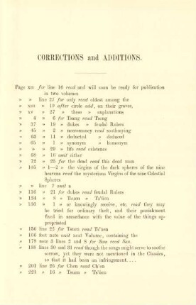 Corrections and additions