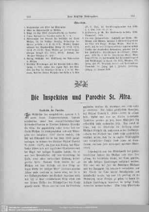 Die Inspektion und Parochie St. Afra