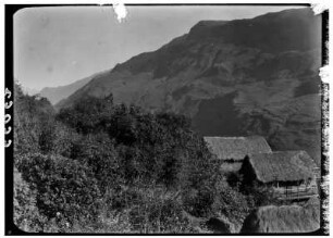 Bergdorf : Berglandschaft mit Vegetation und Häusern