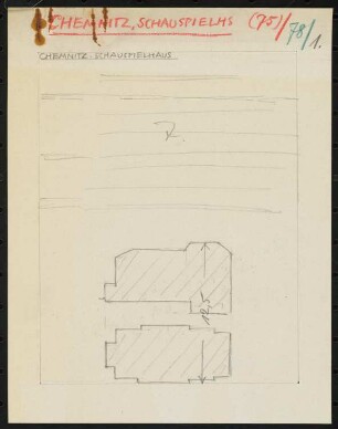 Schauspielhaus, Chemnitz: Layout-Skizze, drei Seiten