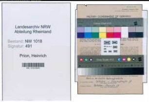 Entnazifizierung Heinrich Prion , geb. 10.03.1910 (Arbeiter)