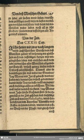 Von der Zeit. Das CXXII. Cap.