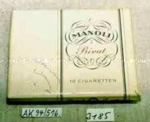 Pappschachtel für 10 Stück Zigaretten "MANOLI Privat"