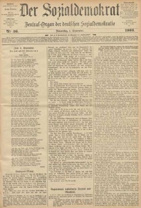 No 36. Donnerstag, 1. September. 1881.