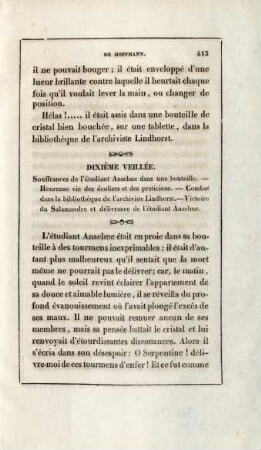 Dixième veillée. Souffrances de l‘étudiant Anselme dans une bouteille …
