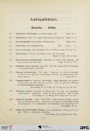Bestecke - Waffen (Nr. 389-448)
