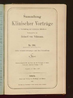 Ueber Sehnenverletzungen und ihre Behandlung
