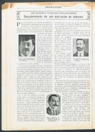 Las grandes pesquisas bonaerenses - Descubrimiento de una asociación de ladrones