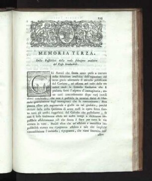 Memoria Terza. Della Possibilità della reale soluzione analitica del Caso Irrducibile.