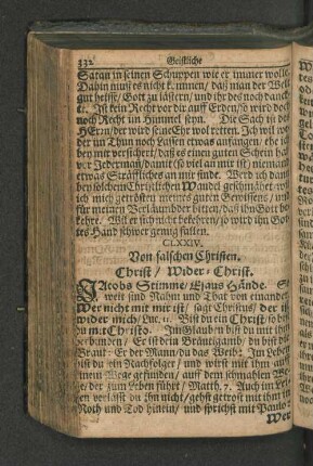 CLXXIV. Von falschen Christen. Christ / Wider - Christ.