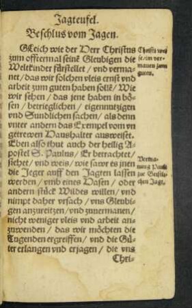 Beschlus vom Jagen.