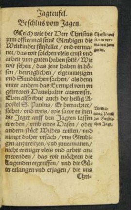 Beschlus vom Jagen.