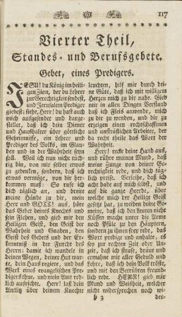 Vierter Theil, Standes- und Berufsgebete.