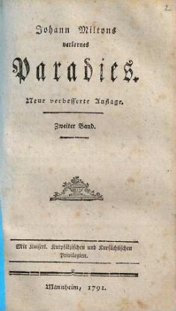 Johann Miltons verlornes Paradies, 2