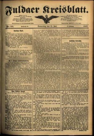 Ausgabe vom Donnerstag, den 13. Juni 1907.