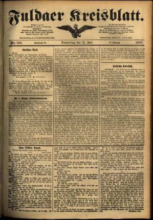 Ausgabe vom Donnerstag, den 13. Juni 1907.