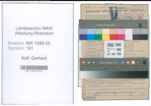 Entnazifizierung Gerhard Kolf , geb. 09.11.1911 (Musiker)