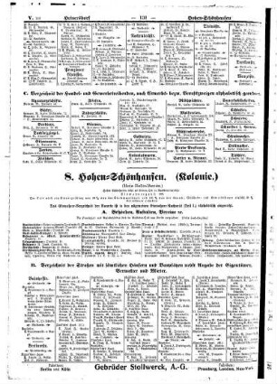 8. Hohen= Schönhausen ( Kolonie)