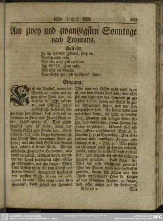 Am zwey und zwantzigsten Sonntage nach Trinitatis