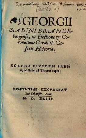 De electione & coronatione Caroli V. Caesaris historia