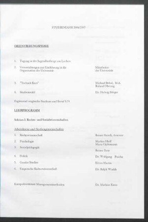 Inhalt: "Studienjahr 2006/2007"