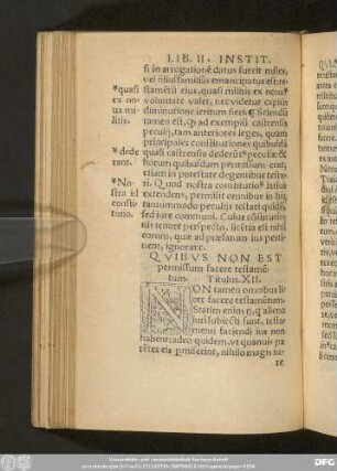 Quibus Non Est permissum facere testame[n]tum. Titulus. XII.