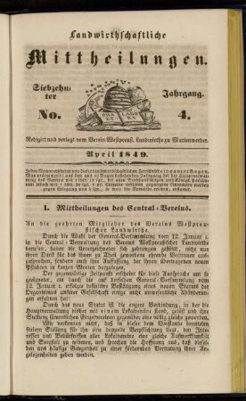 Siebzehnter Jahrgang. No. 4.
