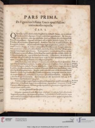 Pars Prima: De Figura sanctissimae Crucis apud Priscos: variis modis expresta.