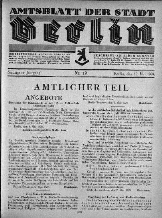 1929,19: Nr. 19, 12. Mai 1929