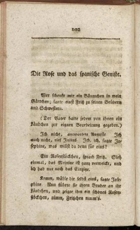 Die Rose und das spanische Geniste. - Ein unartiger Knabe.