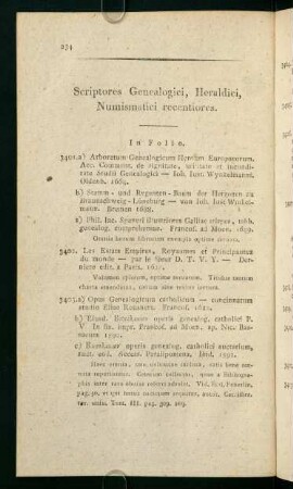 Scriptores Genealogici, Heraldici, Numismatici recentiores