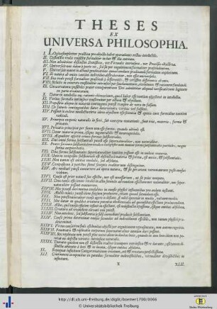 Theses Ex Universa Philosophia.