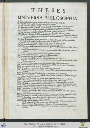 Theses Ex Universa Philosophia.