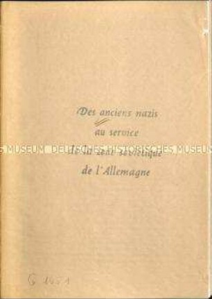 Veröffentlichung mit einer Namensliste früherer Nationalsozialisten in Ämtern der DDR