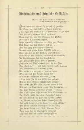 Unheimliche und heimliche Geschichten