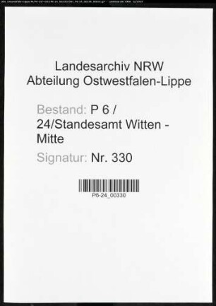 Sterberegister Standesamt Witten-Mitte