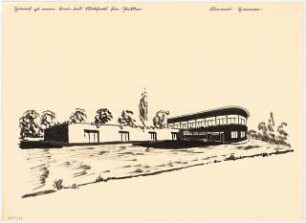 Boots- und Klubhaus Monatskonkurrenz November 1931: Perspektivische Ansicht