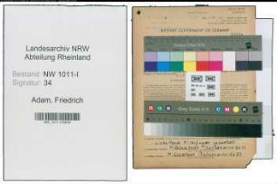 Entnazifizierung Friedrich Adam , geb. 09.12.1912 (Autoschlosser)