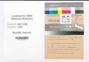 Entnazifizierung Heinrich Branahl , geb. 08.03.1901 ()