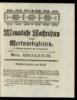Merz, MDCCLXXVII
