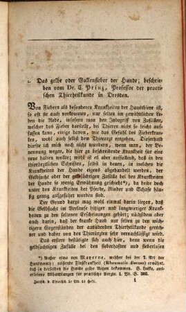 Teutsche Zeitschrift für die gesammte Thierheilkunde. 3. 1833