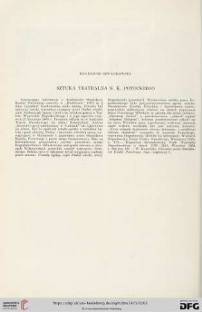 Sztuka teatralna S. K. Potockiego